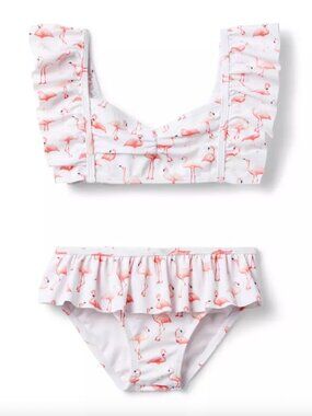 Janie and Jack Flamingo Ruffle 2-Piece Swimsuit 3T